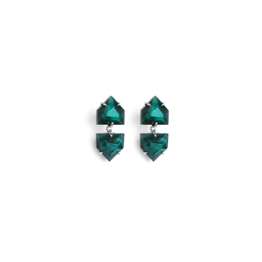 Double trapeze earrings AURUM | OR DP TRPZAU18B CT 0,10